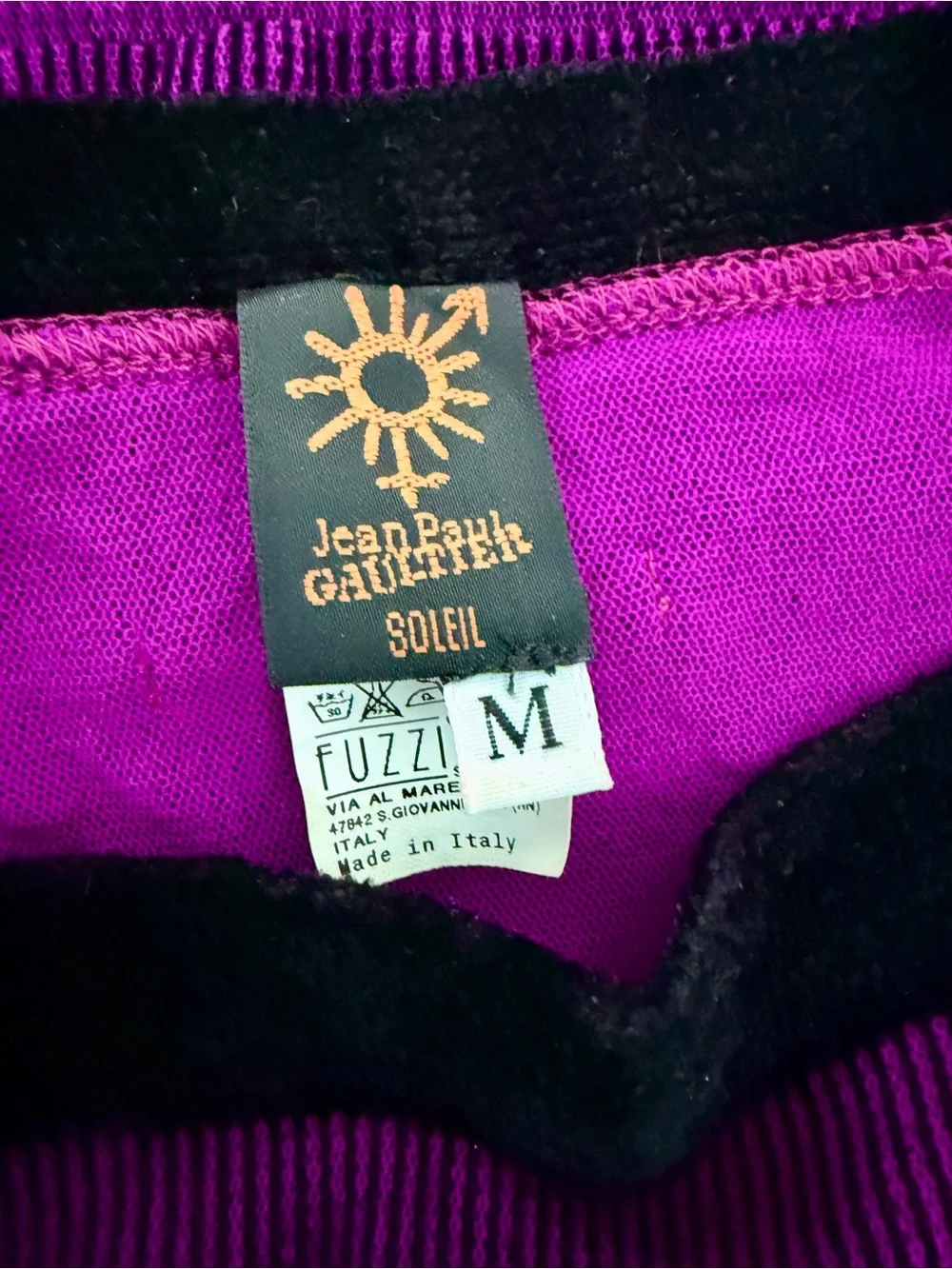 RARE Vintage Jean Paul Gaultier Soleil Mesh Flocked Velvet Striped Dress M